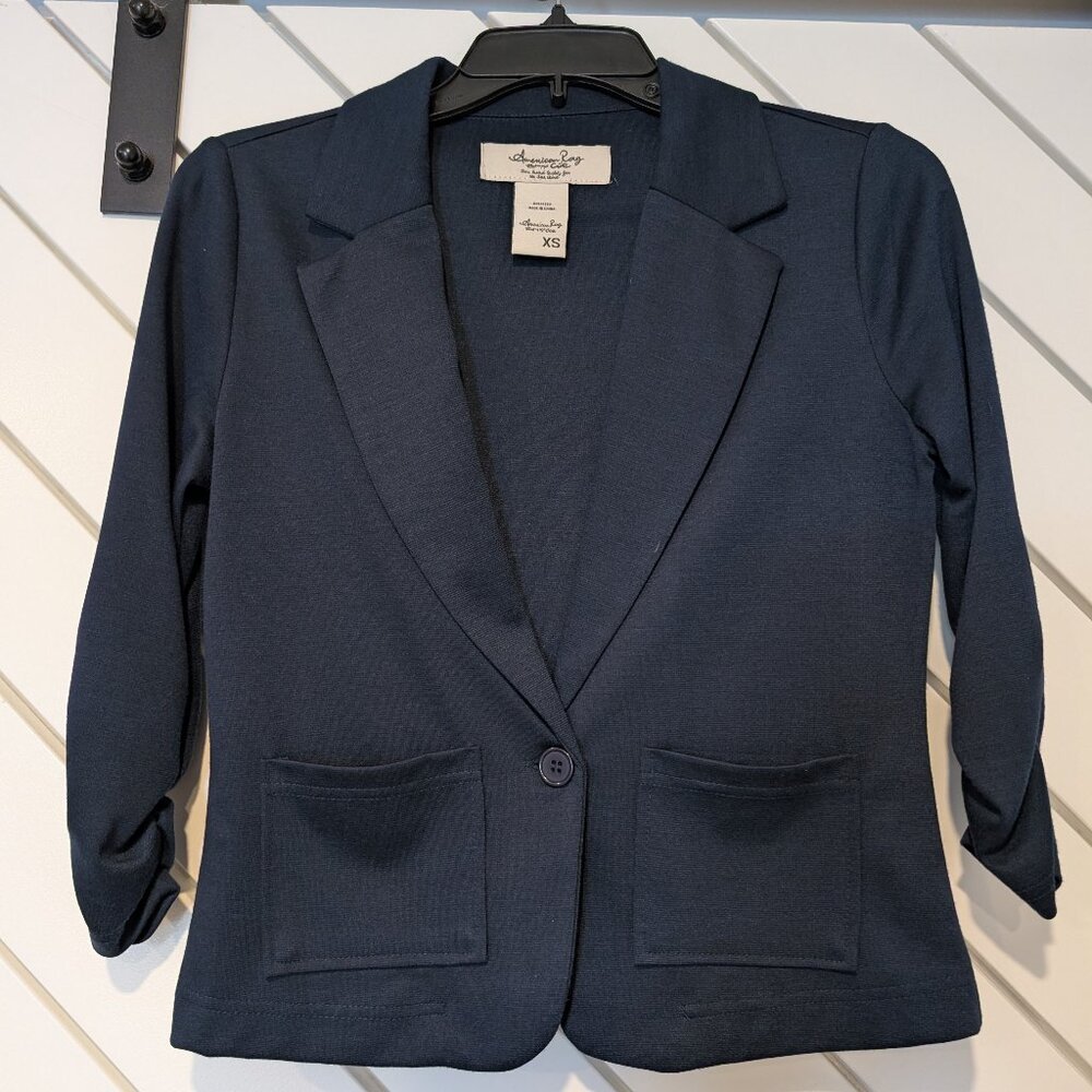 American Rag Navy Blue Knit Blazer